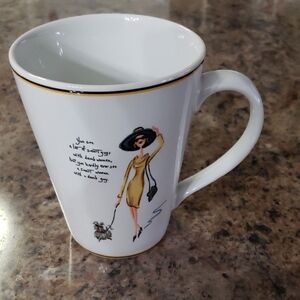 SAKURA Glamour Girls White Stoneware Mug with Fashion Illustration